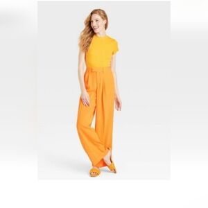 Women's High-Rise Wide Leg Fluid Pants - A New Day Size 10